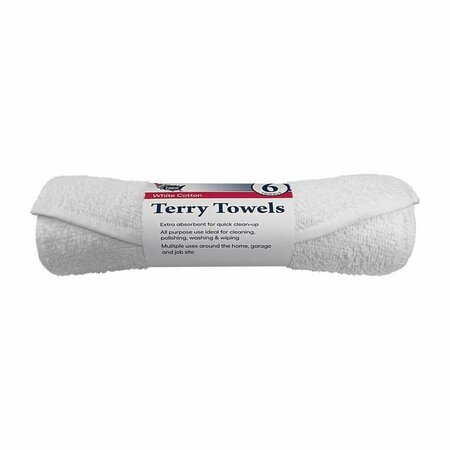 INTEX DIY TERRY TOWEL WHT, 6PK T-00637-06
